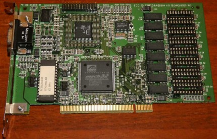 ATI Graphics Wonder Mach 32 PN: 109-25400-41, FCC-ID: EXM254A VGA PCI Grafikkarte 1994